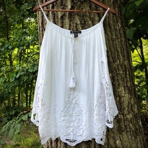 INC lace appliqué blouse